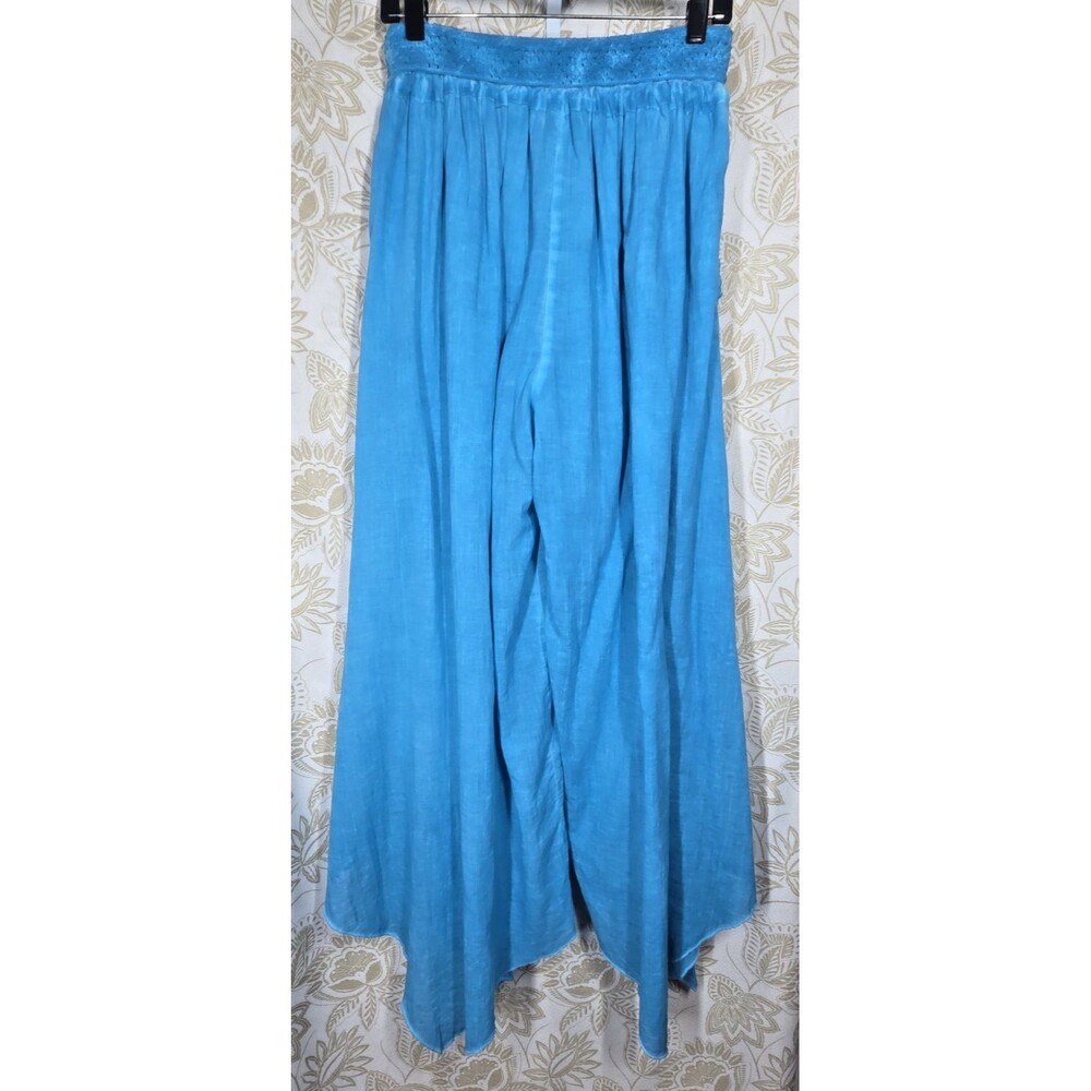 Selcuk Efes Classic Hankerchief Hem Blue Pants 3X Pockets Beach Boho Laganlook - Picture 2 of 10